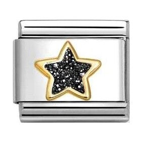 Composable Classic Link, Star, Black Glitter