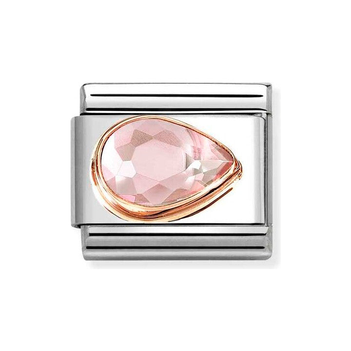 CLASSIC Pink Cubic Zirconia Right Drop Charm