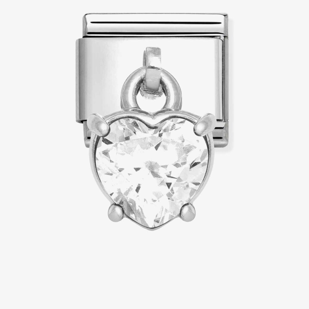 CLASSIC White Heart Dangle Charm