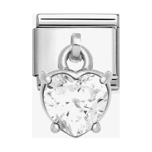 CLASSIC White Heart Dangle Charm