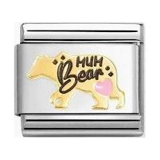 Nomination Classic Gold Pink Mum Bear Charm