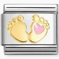 Nomination Classic Gold & Enamel Pink Baby Foot Charm