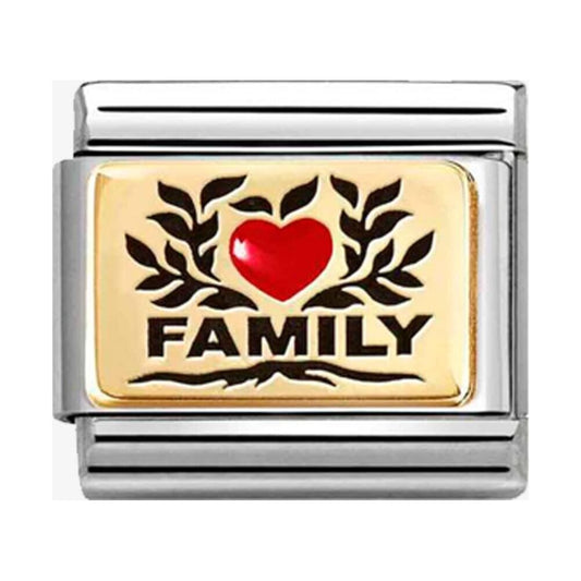 CLASSIC Gold Family Red Heart Charm