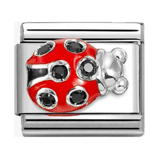 CLASSIC Silvershine Black Cubic Zirconia Ladybird Charm