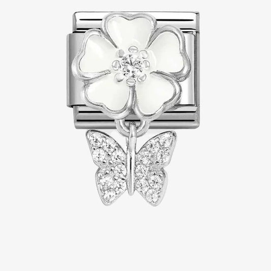Composable Classic Link, White Flower, Butterfly