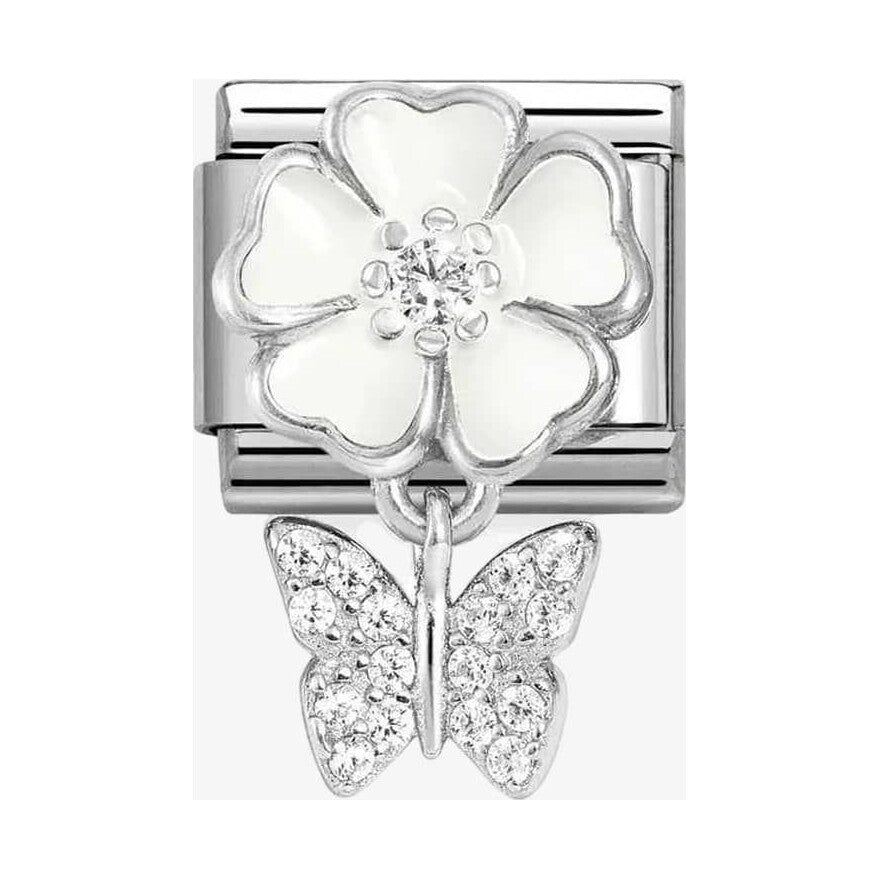 Composable Classic Link, White Flower, Butterfly