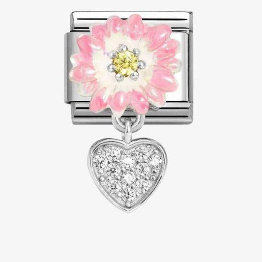 Composable Classic Link, Flower,Yellow CZ,Heart