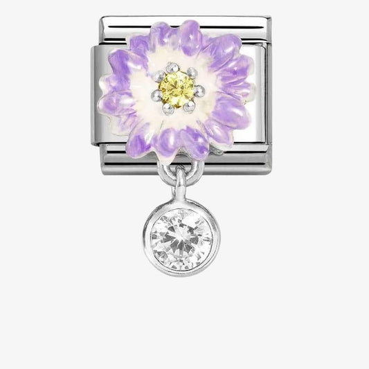 Composable Classic Link, Purple Flower, CZ pendant