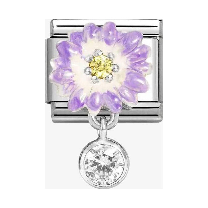 Composable Classic Link, Purple Flower, CZ pendant
