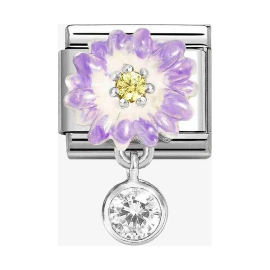 Composable Classic Link, Purple Flower, CZ pendant