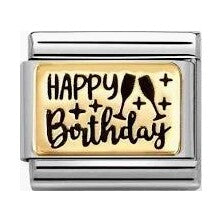 Nomination Composable Classic Link. Happy Birthday Yellow Gold