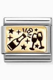 Nomination Gold Celebration Cheers Plate Composable Charm