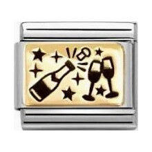 Nomination Gold Celebration Cheers Plate Composable Charm