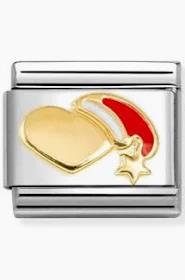 Nomination Composable Classic Link Heart with Santa Claus hat