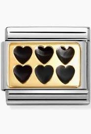 Nomination Gold Uniform Black Hearts