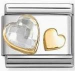 Classic Gold Hearts with White CZ