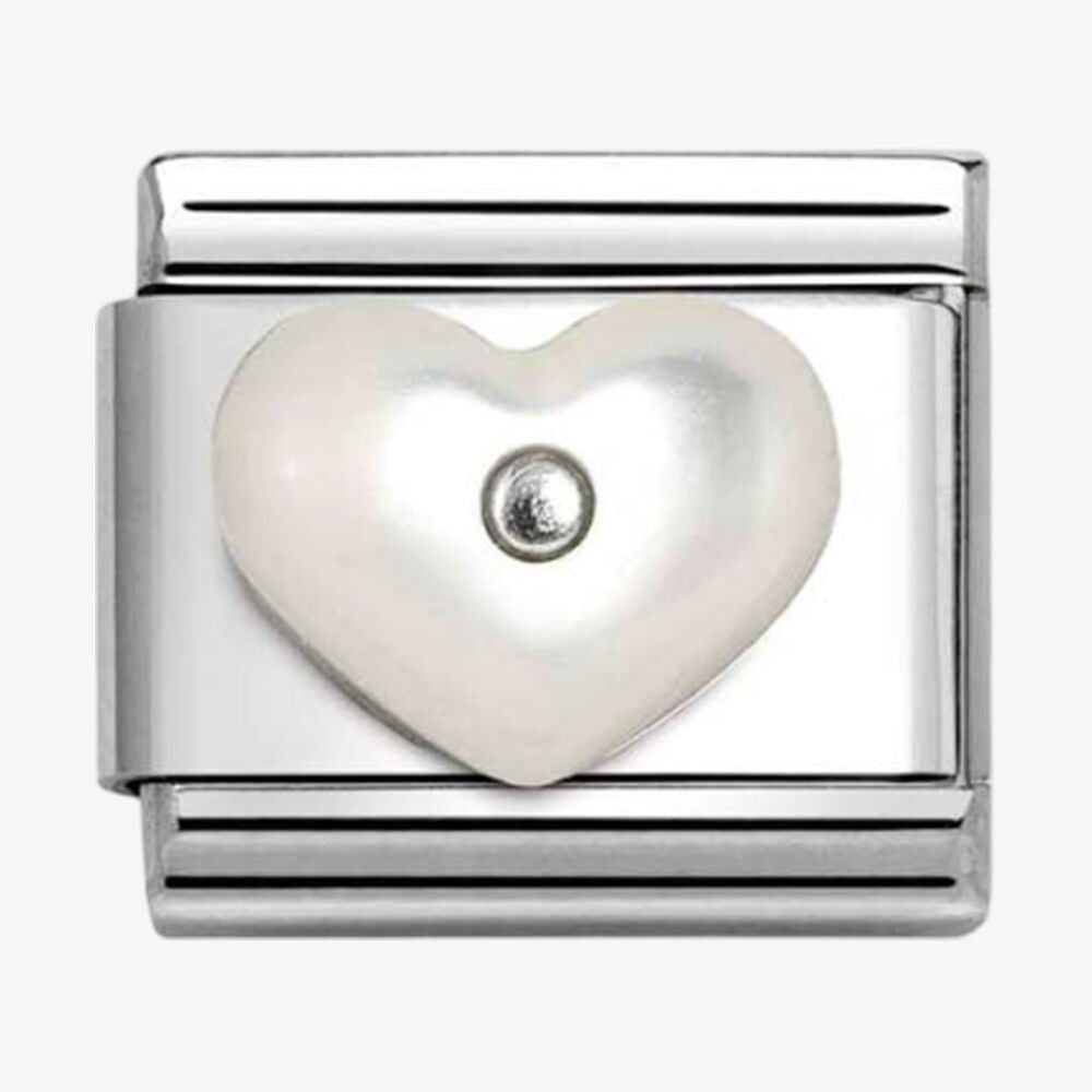 CLASSIC Silvershine Mother Of Pearl Heart Charm