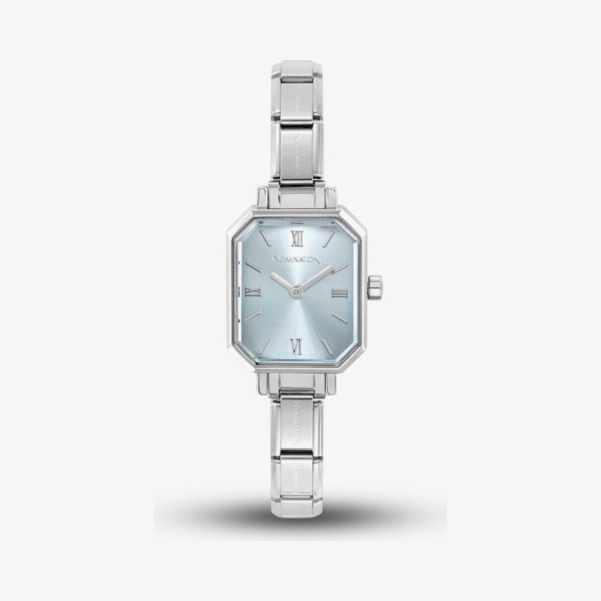 Paris Stainless Steel & Blue Octagonal Dial Watch