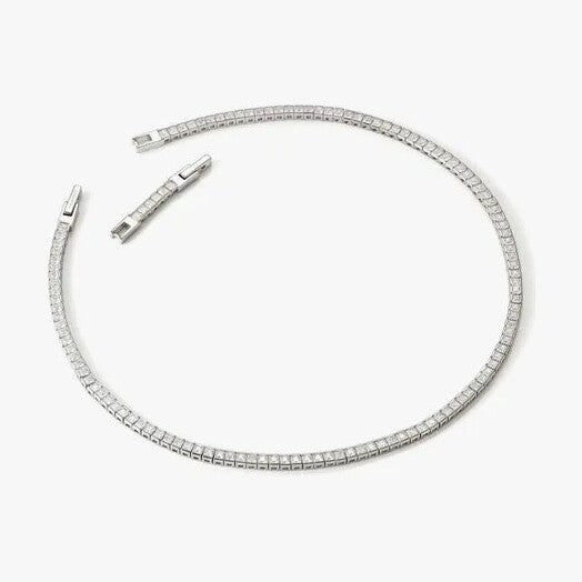 Day To Night Silver CZ Tennis Necklace
