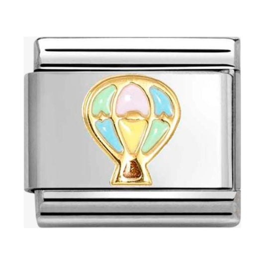 CLASSIC Stainless Steel 18ct Yellow Gold Hot Air Balloon Charm