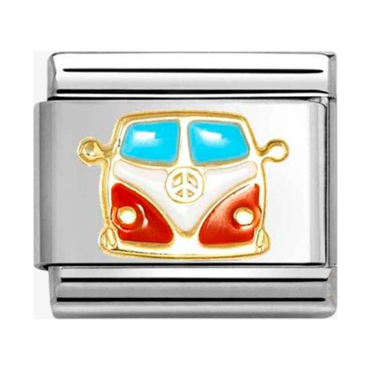 CLASSIC Stainless Steel 18ct Yellow Gold Camper Van Charm
