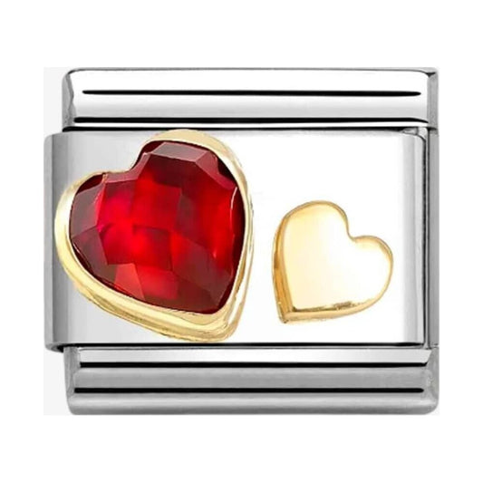 CLASSIC Faceted Hearts Red Cubic Zirconia Charm