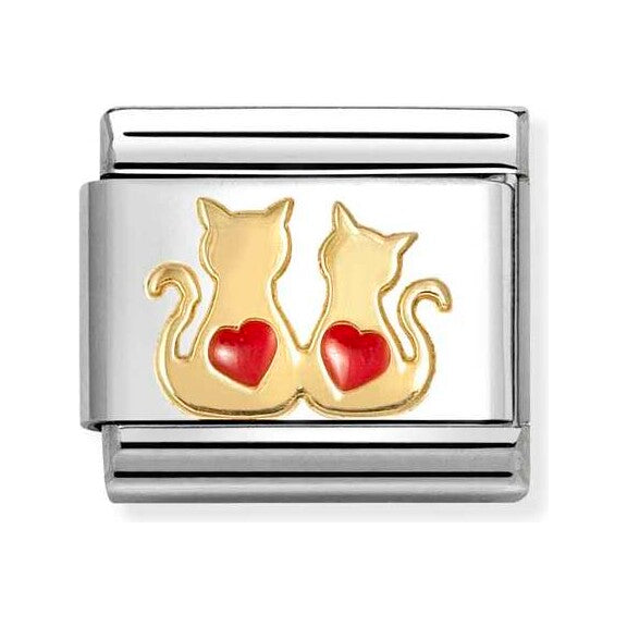 Double red hearts cats