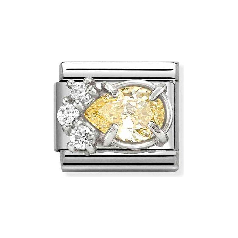 Classic Yellow Cubic Zirconia Teardrop Charm