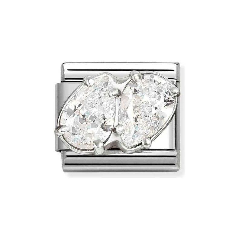 Classic Sparkling Double Teardrop Charm