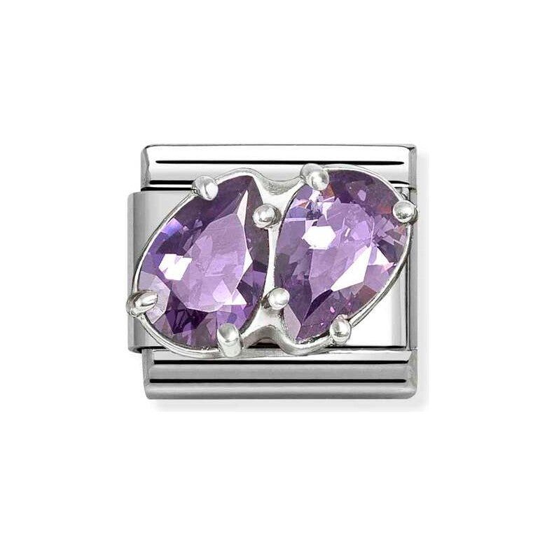 Classic Double Purple Teardrop Charm