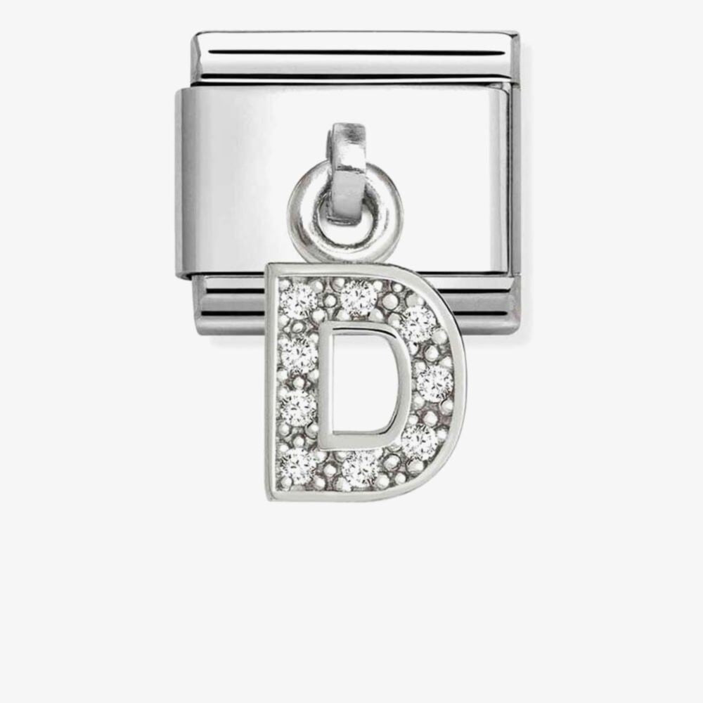 Silvershine Sparkling Letter D Charm