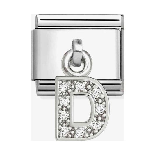 Silvershine Sparkling Letter D Charm