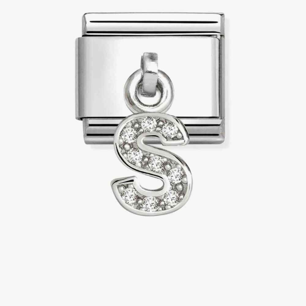 Silvershine Sparkling Letter S Charm