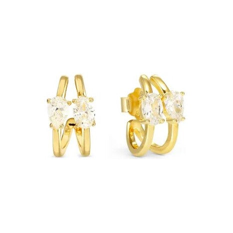 Hoop earrings Colour Wave Aurora Ed. white CZ
