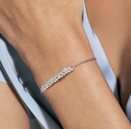 Life Bouquet bar bracelet with CZ