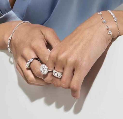 Life Bouquet bar bracelet with CZ