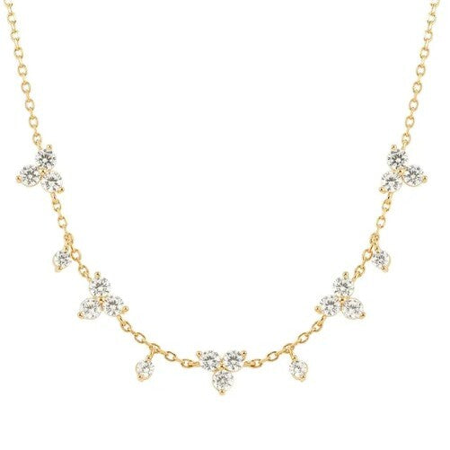 Life Bouquet necklace with white stones