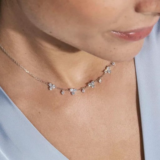 Life Bouquet necklace with white stones