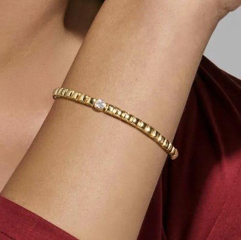 Enigmatic Shine bracelet, silver and Cubic Zirconia