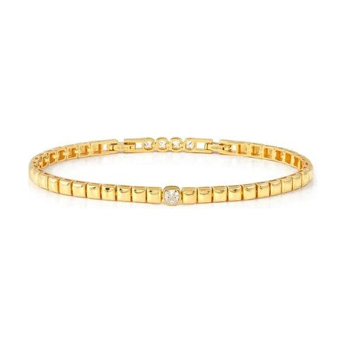 Enigmatic Shine bracelet, gold with Cubic Zirconia