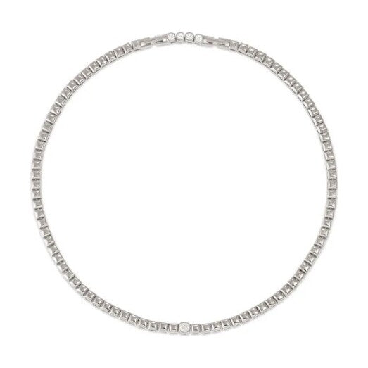 Enigmatic Shine necklace, silver and Cubic Zirconia