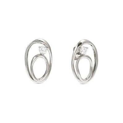 My Rebel Art earrings, Oval with white stone