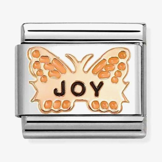 Classic Rose Gold 'Joy' Orange Butterfly Charm
