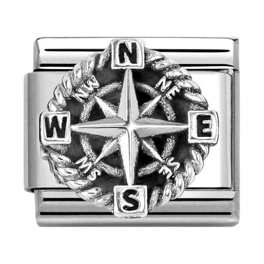 Classic Silver Compass Charm