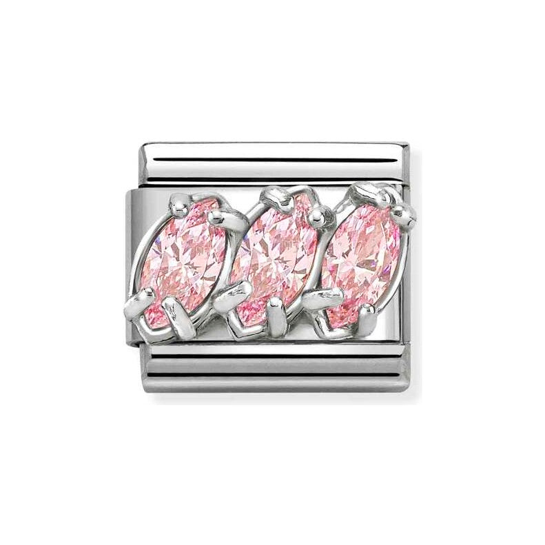 Classic Trilogy Pink Cubic Zirconia Charm