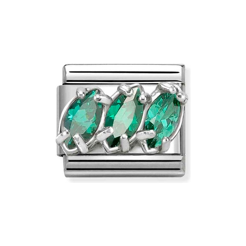 Classic Trilogy Green Cubic Zirconia Charm