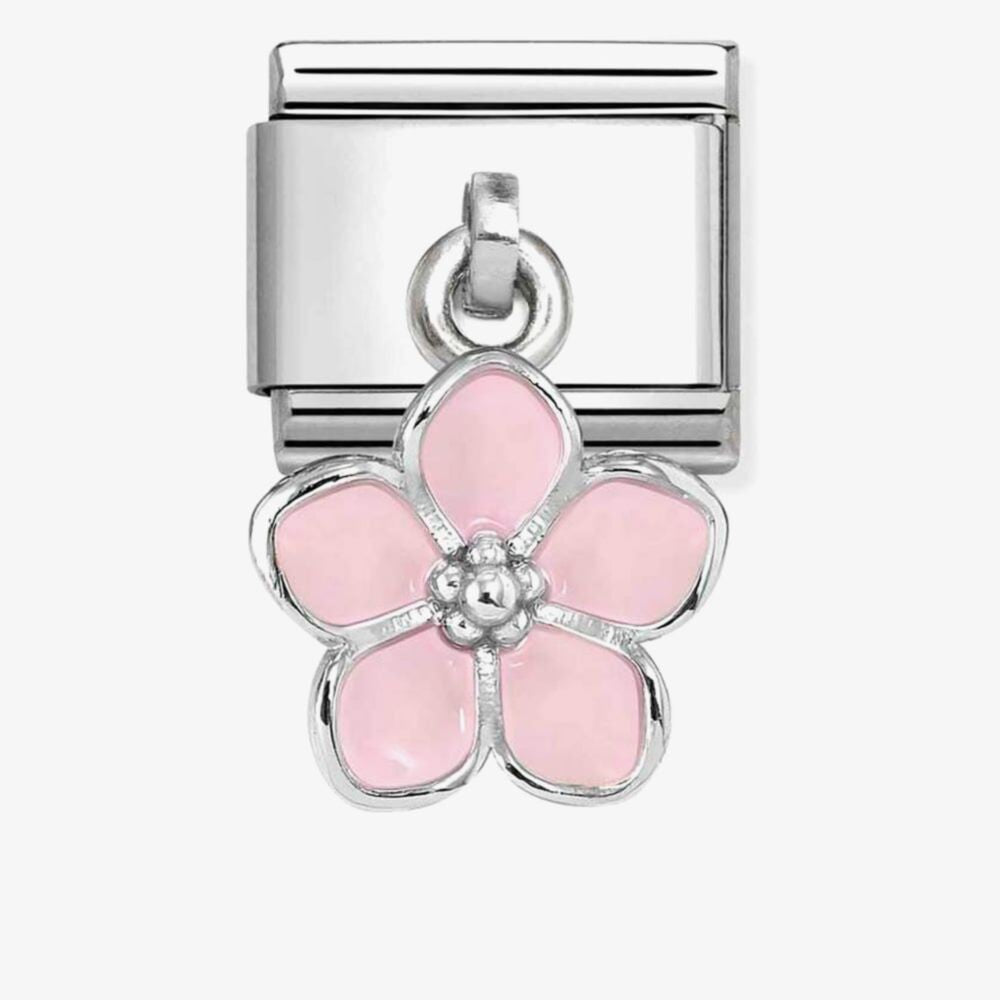 Classic Pink Flower Drop Charm