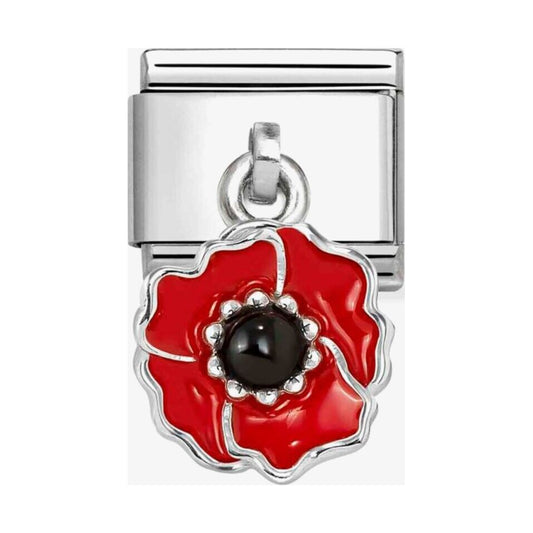 Classic Red Poppy Drop Charm