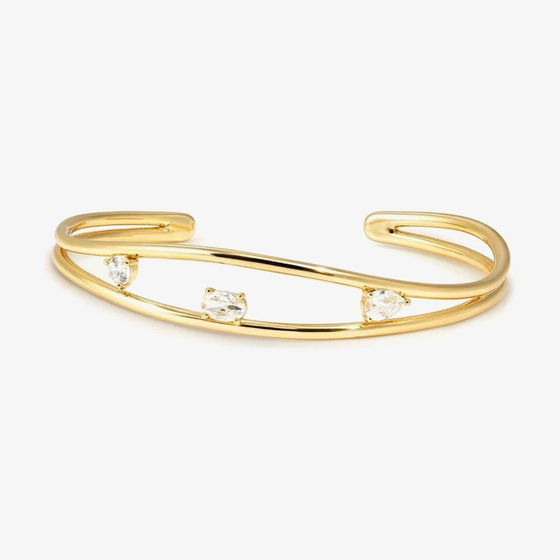 My Rebel Art Gold Tone Double Wave Small Bangle