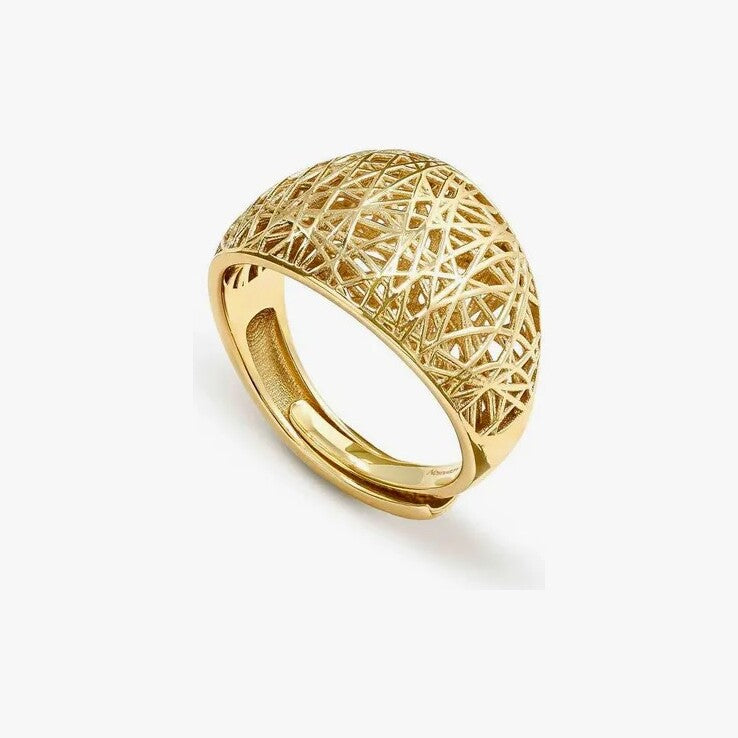 Leaf of Light Gold Plated Filigree Band Ring